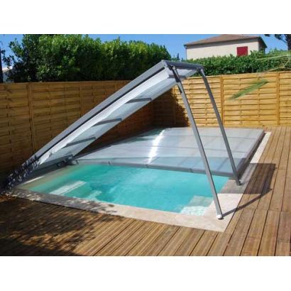 Cobertizo de piscina plano en kit desmontable curvado