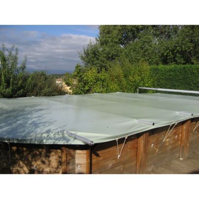 Cubierta de seguridad con barras para piscina madera Ubbink - Nortland