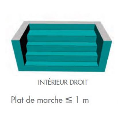 Paquete de liner de escaleras: ancho total - Distripool