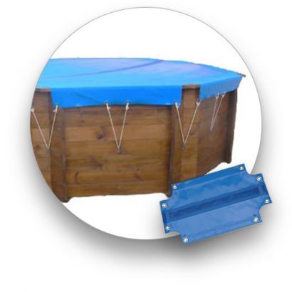 Cobertor de invierno para piscina de madera LIGNE BLEUE
