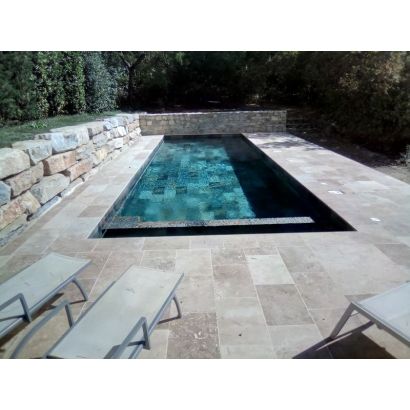 Borde piscina en travertin 1 opcin BIEGE MIX