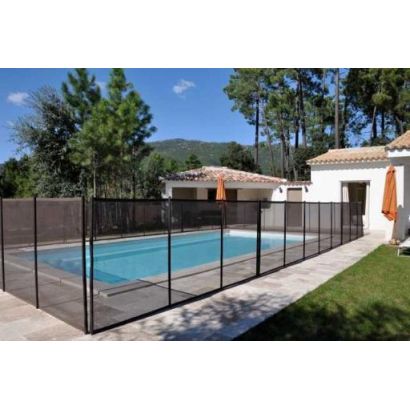 Cierre de piscina FILET BEETHOVEN negro + postes negros.