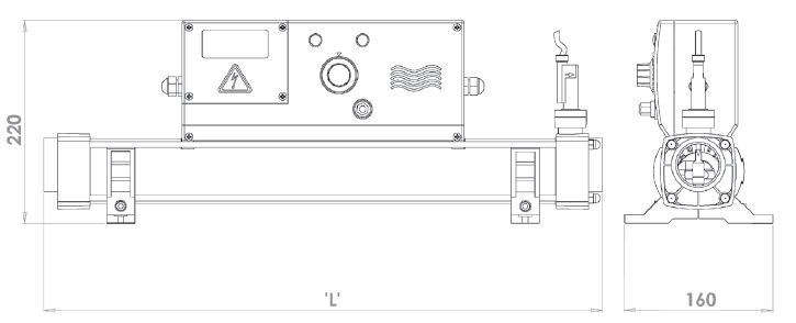 dimensiones calefactor piscina