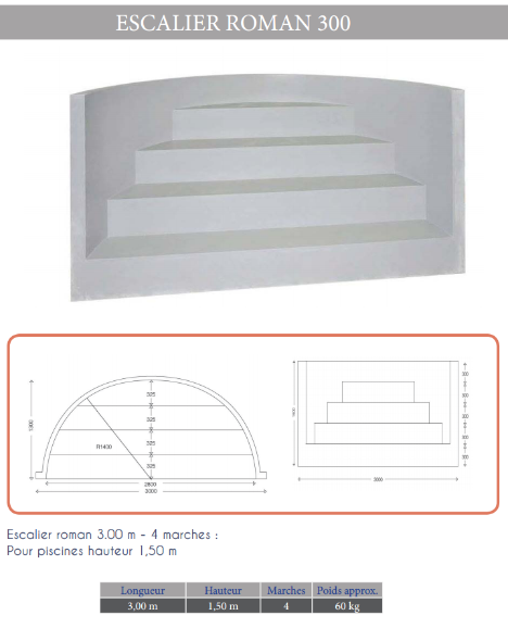 fiche technique escalier roman 350